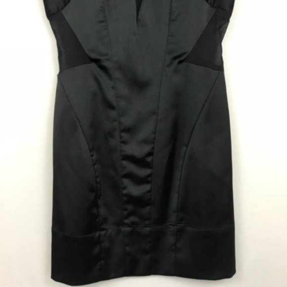 All Saints Emi Black Mesh Bodycon Mini Dress C59 - Picture 4 of 7